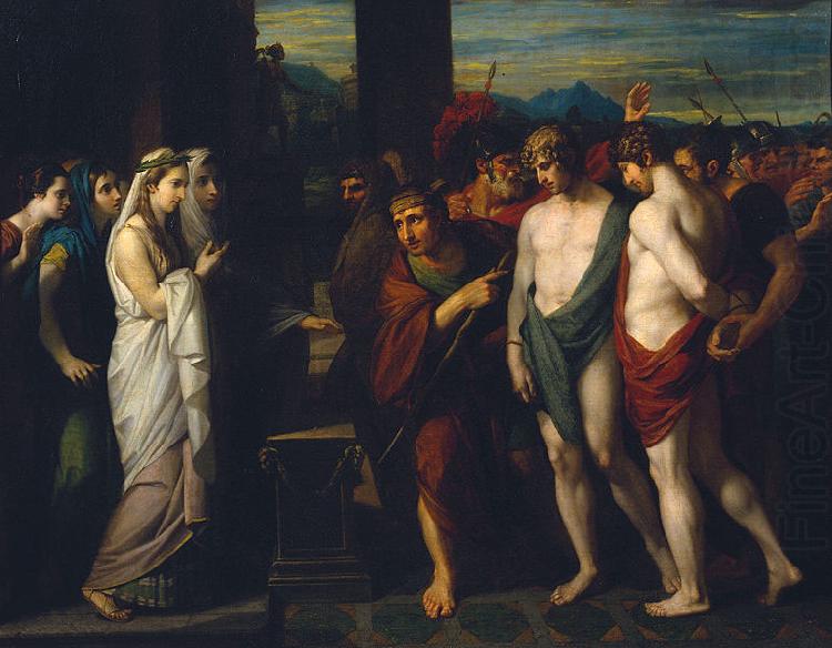 Pylades and Orestes Brought as Victims before Iphigenia, Benjamin West